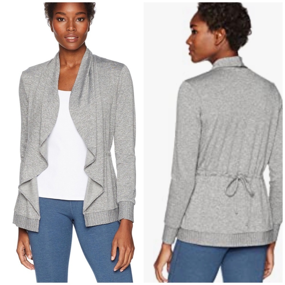 Trina Turk Recreation Gray Wrap Open Cardigan